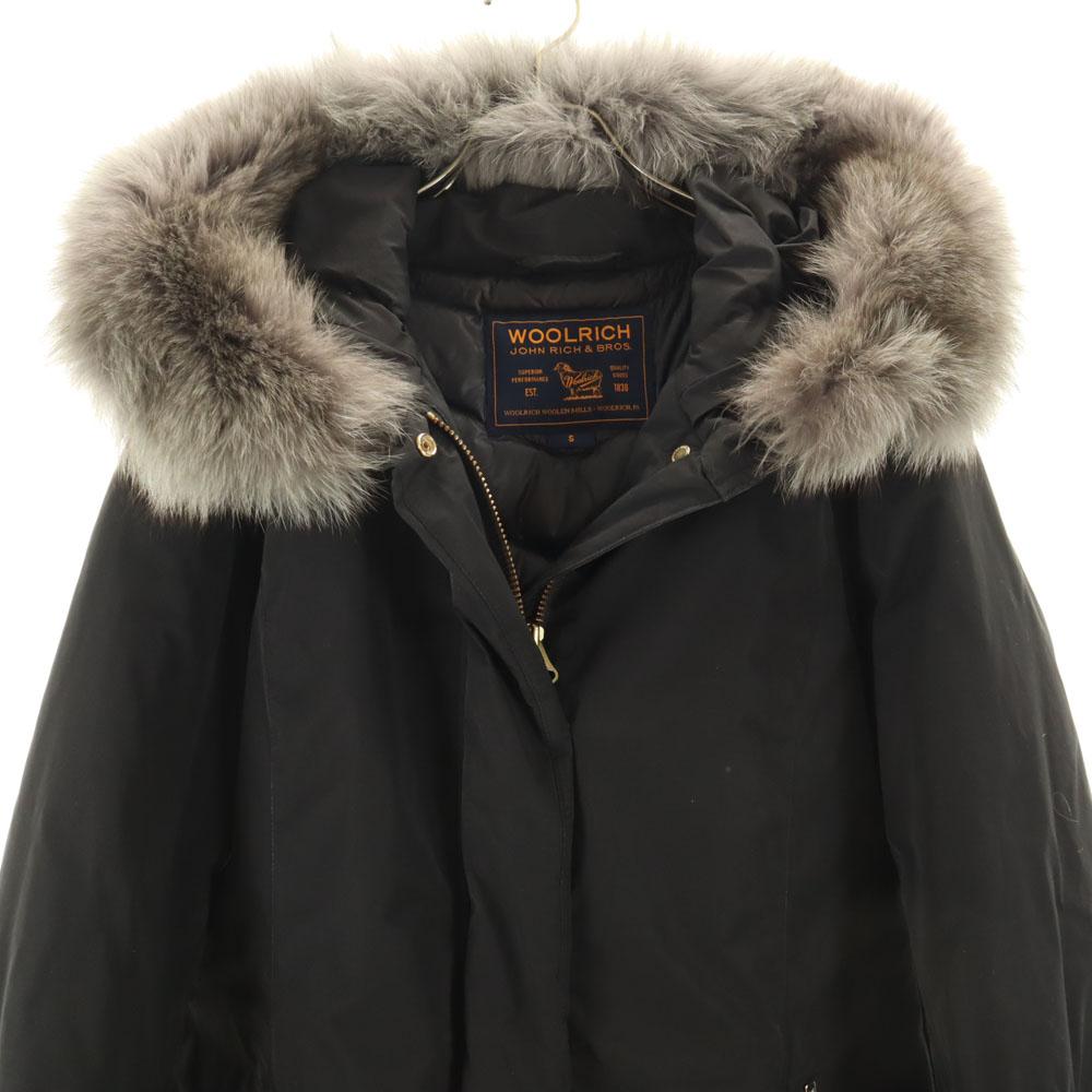 WOOLRICH down coat S black with fox fur Women Used