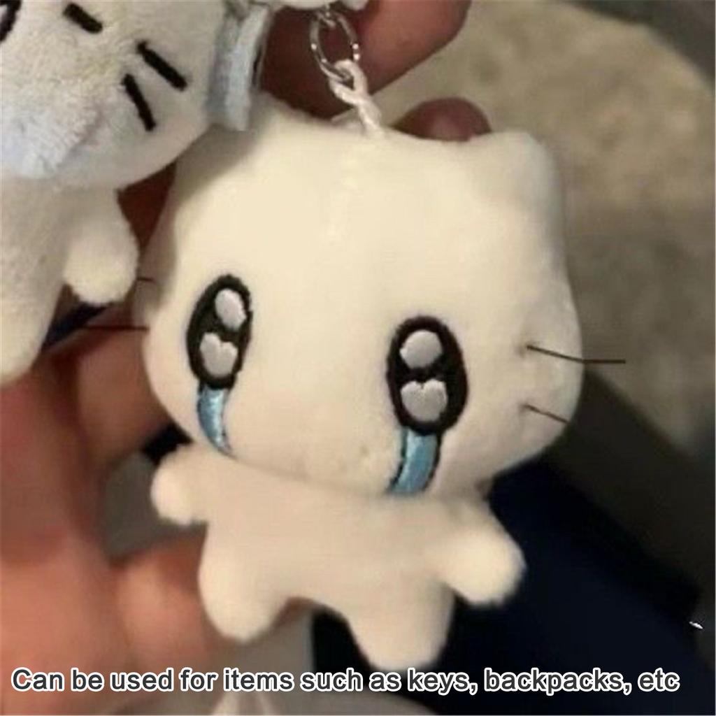 2Pack Plush Bag Charm Keyring Pendant Stylish Bag Decoration Cats Shape Bag Accessory Plush Texture Suitable for Gifting