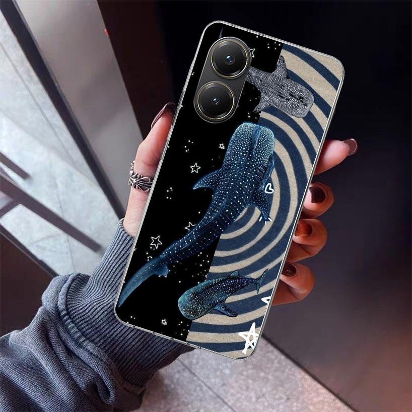 Ocean Whale Shark Phone Case For Xiaomi Poco X7 X6 X5 Pro F7 Ultra Redmi 15C 15 13 13C 12 12C 10 10A 10C 9 9A 9C 9T Shell Poco X