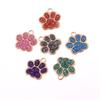 Glitter Drip Oil Cat & Dog Paw Pendant Necklace - 2 Styles, 6 Colors, 16x17mm
