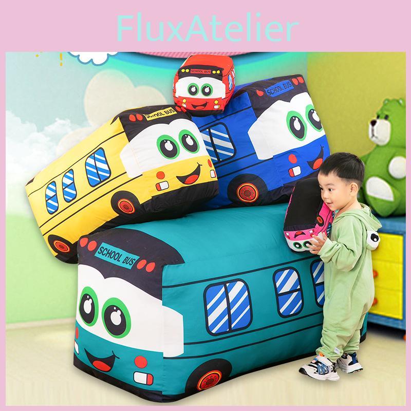 Adorable Plush Bus Toy Pillow Cartoon Design Kids Room Decor Birthday Gift