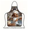 1pc Cute Dachshund Chef Apron - 2D Printed with Hat And Utensils, Baking Gardening Apron, Home Decor Holiday Gift