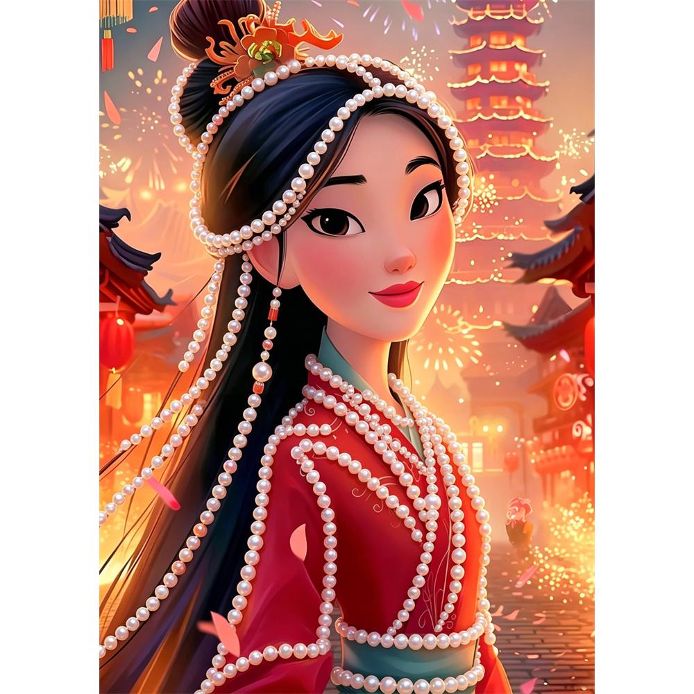 

Disney Pearl Painting Pearl Aesthetic Mulan for Beginners and Adults, DIY Pearl Diamond Art Painting Kit for Home Wall Decor Gifts 30x40