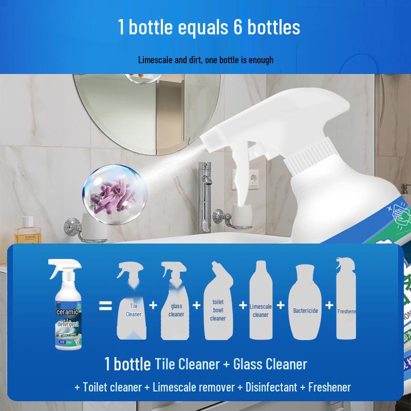 Bathroom Tile & Floor Cleaner: Stain, Yellowing, & Polish Remover for Tiles and Toilets