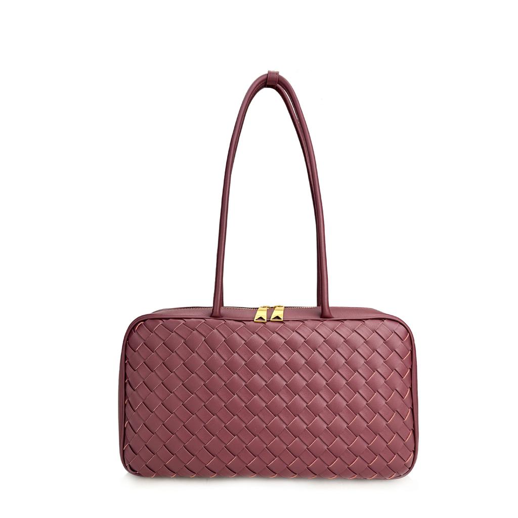 And New Fashion Versatile Leather Woven Intellectual Mature Sense Shoulder Bag Handbag Storage Bag Women's Bag