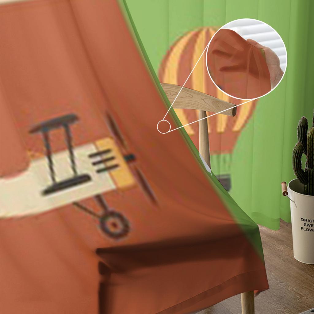 Retro Aircraft Icon Designs Sheer Curtain For Living Room Bedroom Voile Curtains For Window Organza Curtains Party Tulle Drapes