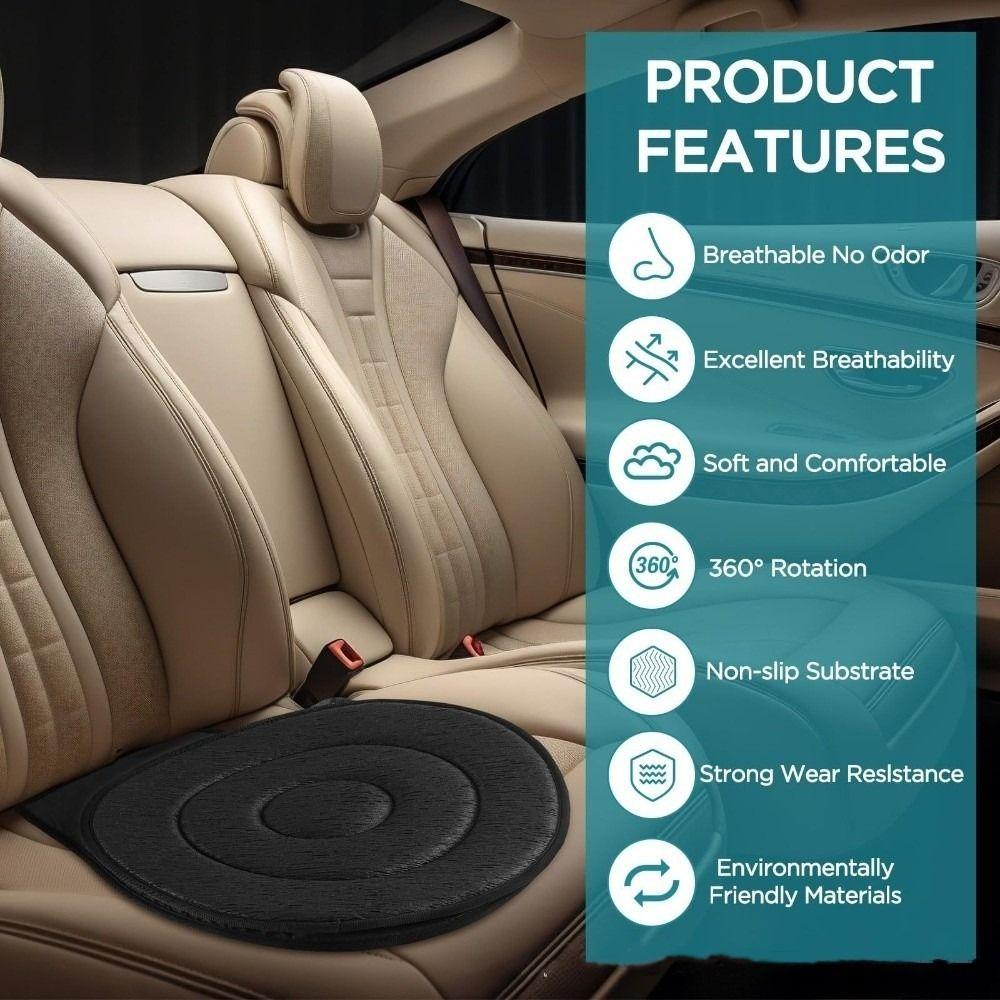 360 Degree Rotating Auto Mounted Seat Cushions Breathable Movable Seat Cushions Car Seat Pad