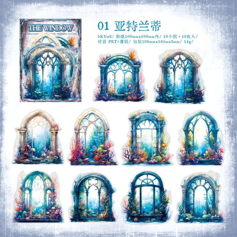 

10pcs/lot Kawaii Stationery Stickers The view from the window Diary Planner Decorative Mobile Stickers Scrapbooking Sticker