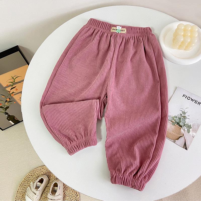 Pantaloni della tuta in pile per bambini in stile coreano - Abbigliamento sportivo casual