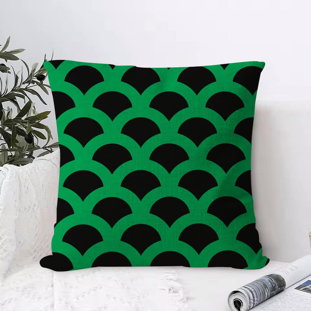Hot selling black and green Cushion Cover Breathable Linen Pillow Cover SkinFriendly Home Decor Pillowcase with Hidden Zipper