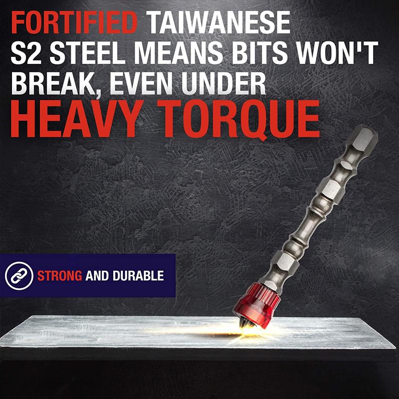 Phillips Kreuzschlitz Schraubendreher Bit Set Starker Magnetring Schraubendreher Setzer PH2 Spitze Kragen Tiefenanschlag Sechskant Elektro-Bohrmaschine