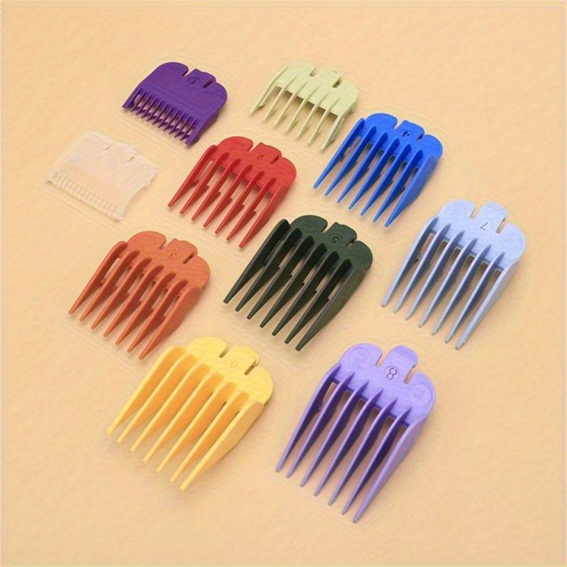 10pcs Hair Clipper Accessory Set - Colorful Comb Guide, Adjustable Limit Protector