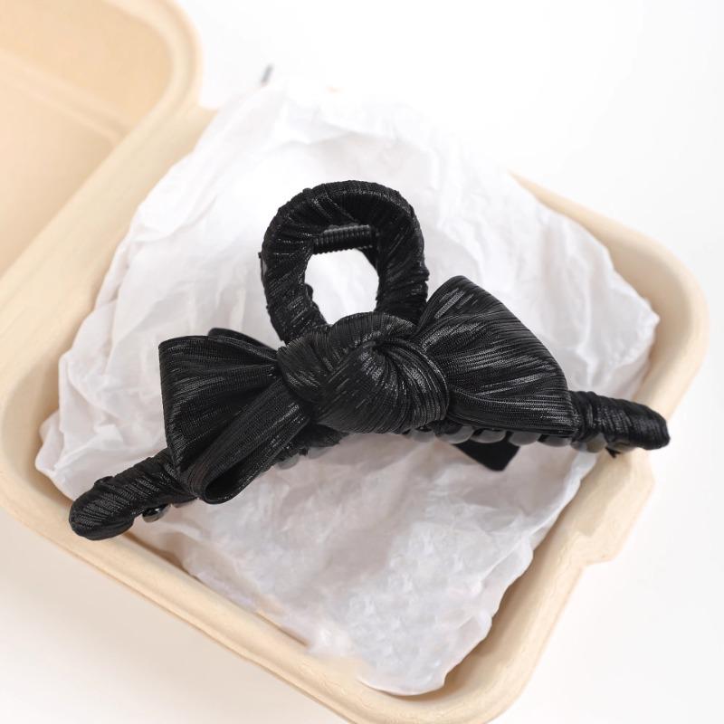 High-end Velvet Clip Elegant Bow Hair Clip Large Volume Updo Shark Clip Hair Accessory