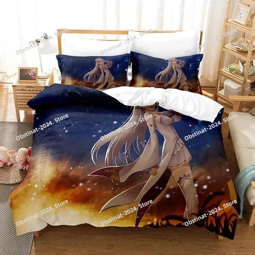 Anime ReZERO -Starting Life in Another World Bedding Set Printed Bed Set With Pillowcase Duvet Cover Soft Queen Super King Size
