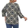 Top Stampati da Donna Girocollo Taglie Forti Manica 3/4 Camicie Eleganti