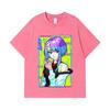 275 GSM Washed T-shirts 100% Cotton Cyberpunk Edgerunners V8 Lucy Print Unisex Heavy Cotton T Shirt