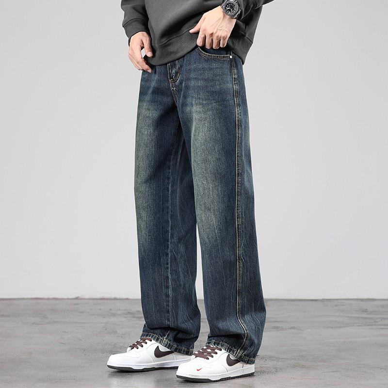

Men s Jeans Winter American Youth Loose Straight Wide Daily M сірий колір