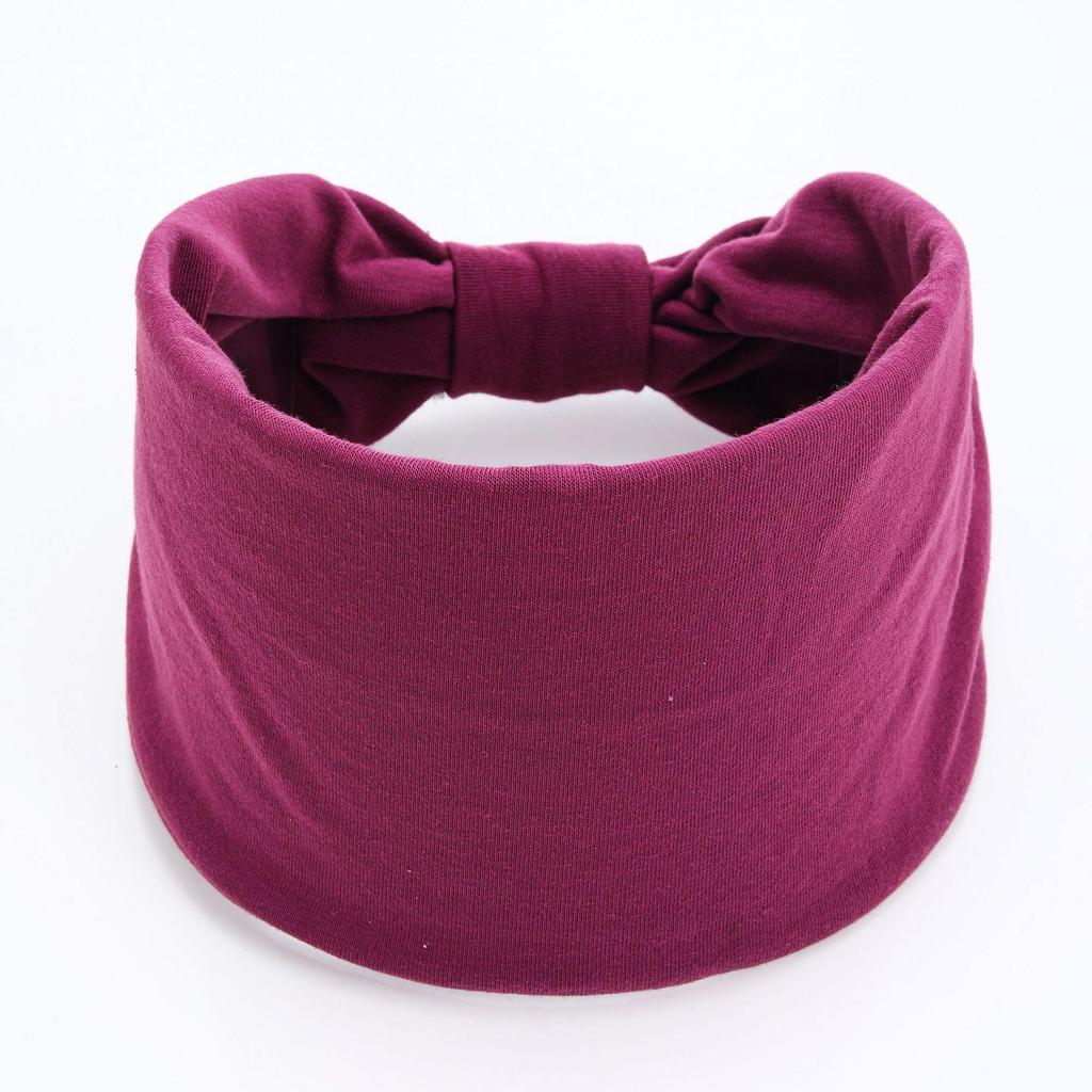 Bohemian Solid Color Stretchy Sports Headband - Sweat-Absorbing Yoga Hair Band Scarf Accessory