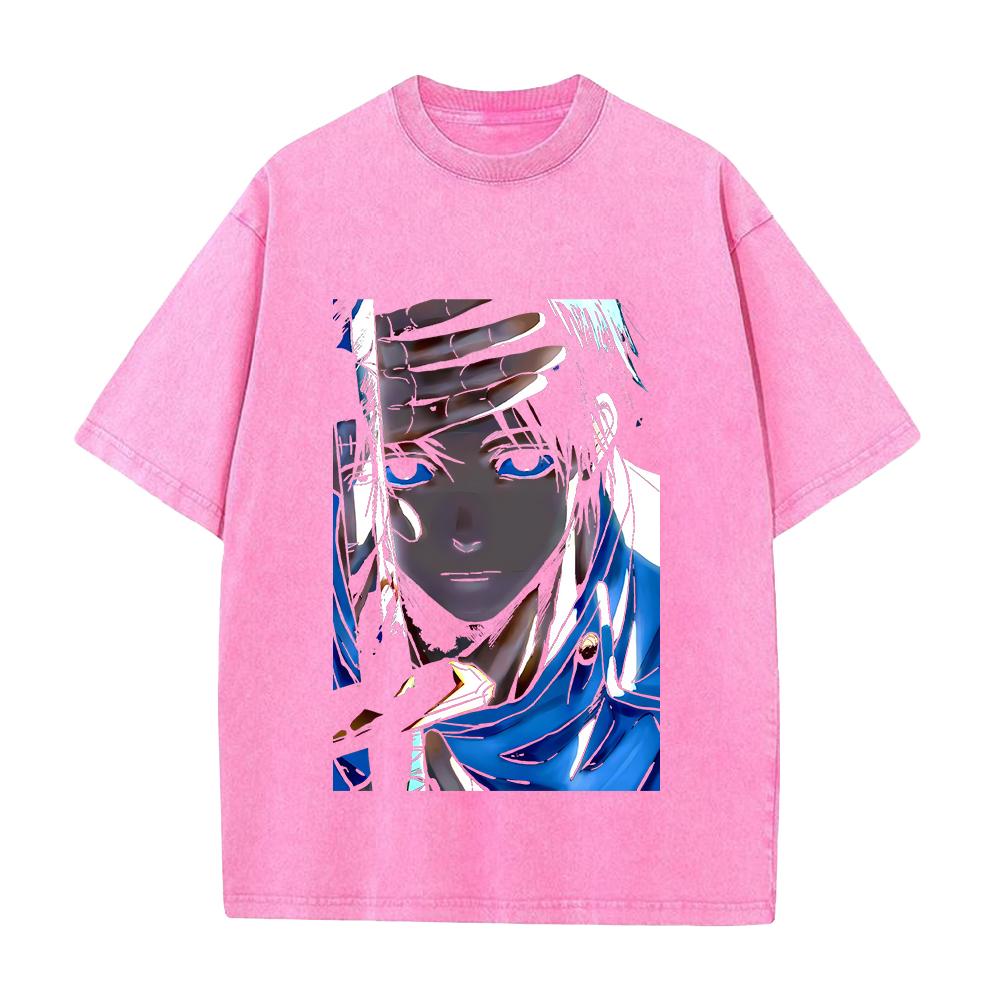 Okkotsu Yuta Print T-Shirt Jujutsu Kaisen Anime Kleidung Herren Damen Baumwoll-T-Shirts Vintage Washed Tee Harajuku Oversized T-Shirt