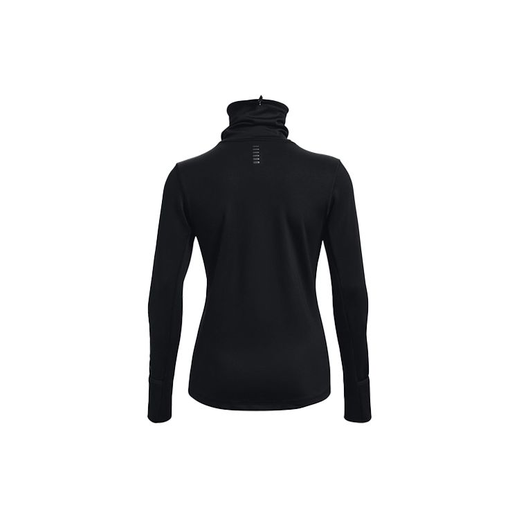 Under Armour Funnel Neck Running Sports T-Shirt Women Tops Black 1365636-001