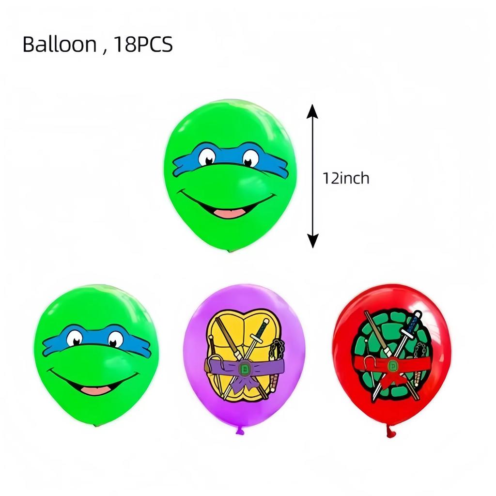 Cartoon Turtles Birthday Party Decoration Favors Cups Plates Stickers Bunting Flag Balloons For Kids Favors Baby Shower Supplies