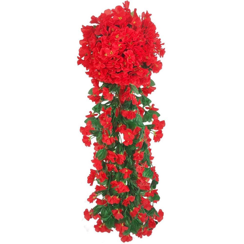 Petal Design Long Vine Roses Flower Rattan Faux Hanging Violets  Fall Decoration