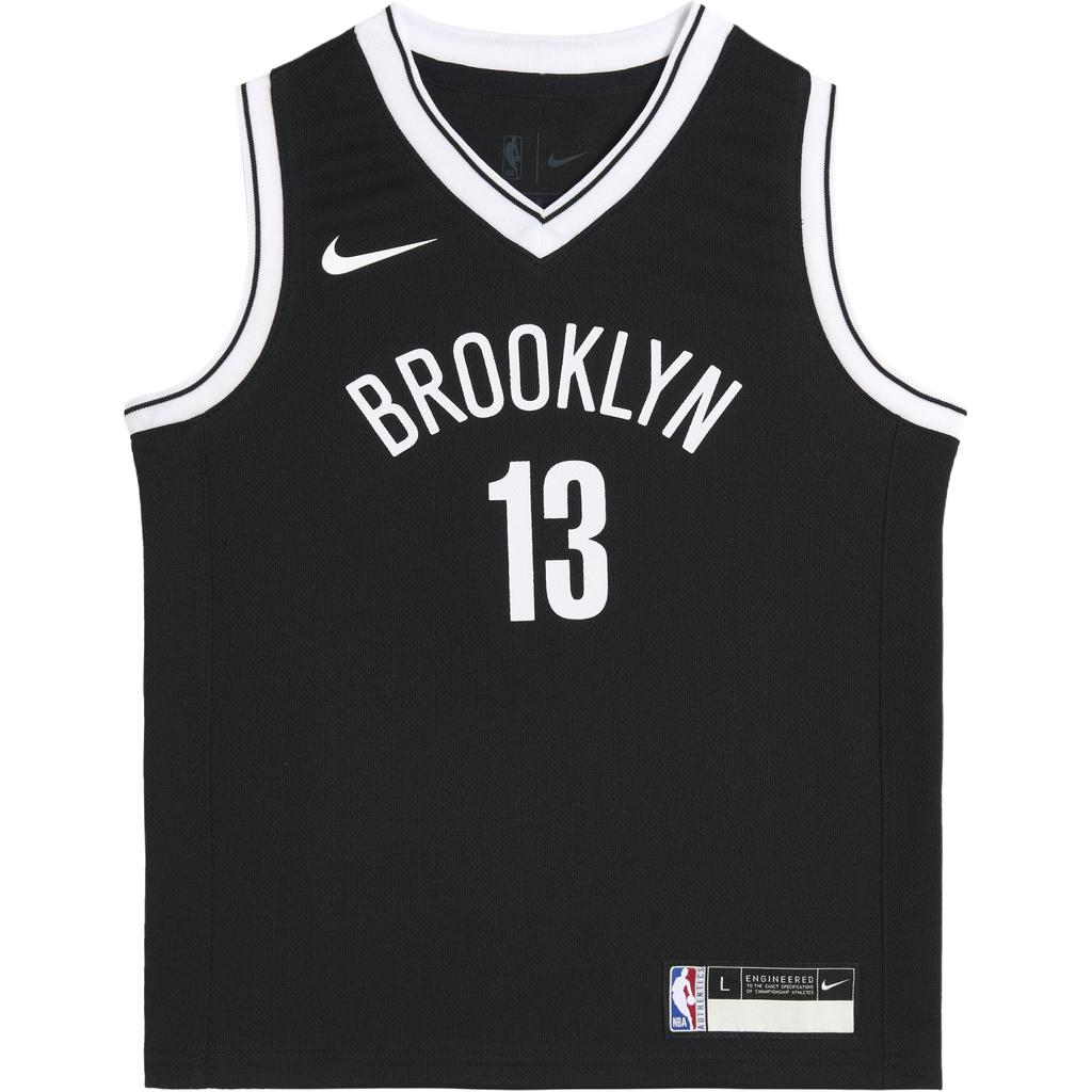 Nike X NBA Collaboration Vest Brooklyn Nets Harden V-Neck Fashion Comfortable Sports Sleeveless Kids Tops Black 3Z2B3BZ6P-NYNJH