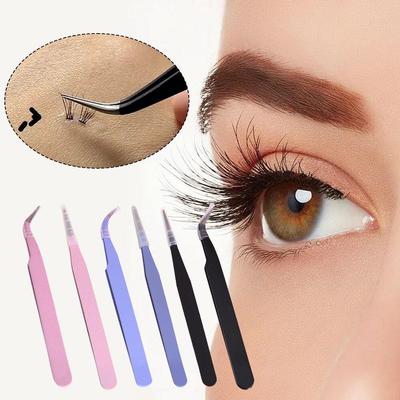 Bunte Wimpern Pinzette Wimpernverlängerung Mit Stahlspitzen Pinzette Präzision Hohe Anti B8G0