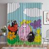 Les Barbapapa Home Interior Curtains 2 Pieces Tulle for Bedroom Halloween Decoration Modern Living Room Curtains Shades Curtain