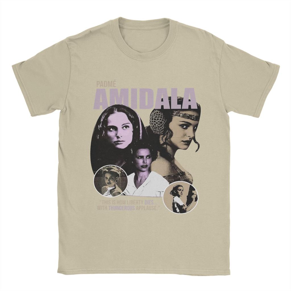 Padme Amidala T-Shirts Men  Novelty Pure Cotton Tees O Neck Short Sleeve T Shirts Printed Tops