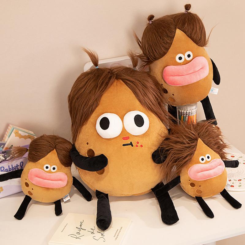 DIY Styling 30-50CM Bang Hair Potatoes Toy Super Soft Dolls Home Decor Simulation Funny Expression Girls Birthday Halloween Gift