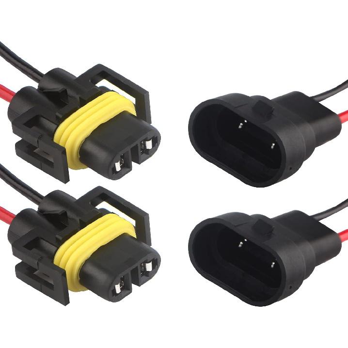 H8 H11 880 881 Male Socket Adapter Connector Wiring Harness&Female Adapter Wiring Harness Sockets Wire Compatible With Headlights Or Fog Lights 2Set