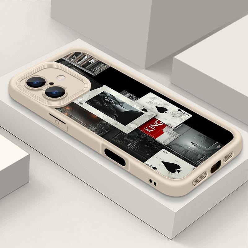 Мягкий силиконовый чехол с рисунком туза пик для iPhone 16 Pro Max 15 Plus 14 13 Pro 12 — фото 21