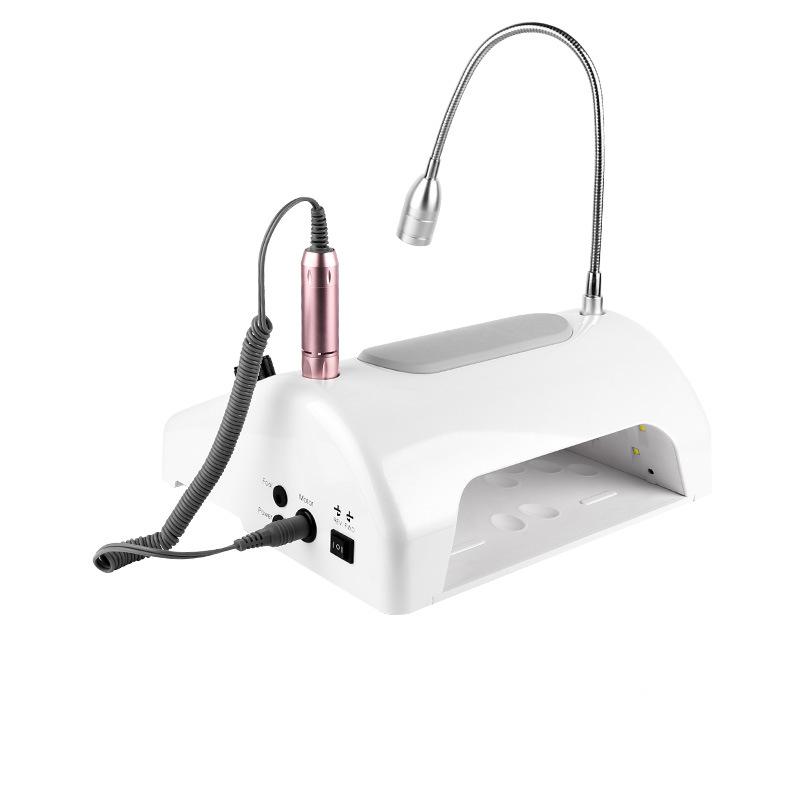 BEPAN 5-in-1 Strong 80W Suction Nail Dust Collector Vacuum Cleaner High Power 4500RPM For Cleaning with Drill Handle LED Lamp Light