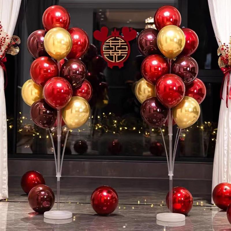 Wedding Venue Floating Red Balloons Package Engagement Decoration Road Guide Romantic Wedding Table Floating Bracket Arrangement