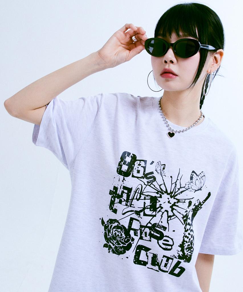 ELIMENO [Set] El Grunge Graphic Short Sleeve T-Shirt 2-Piece Set (Type A)