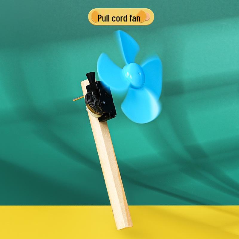 Handmade Pull-Cord Fan Kit: DIY Science Experiment for Kindergarten STEAM Learning
