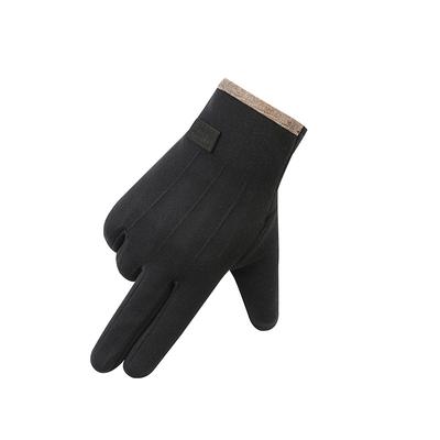 Spring  Autumn and Winter New Men's Rabbit Hair Warm Driving Cycling Touch Screen Plus Velvet Padded Windproof Outdoor Cold Gloves.