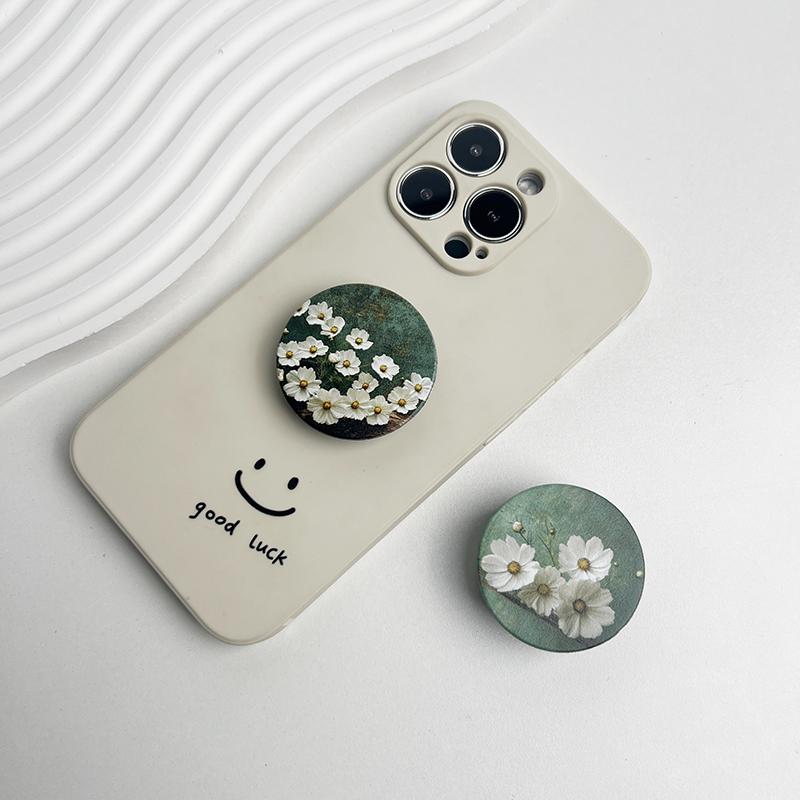 Kunst Ölmalerei Stil Blümchen Sockel Griff Faltbarer Handyhalter Chrysantheme Talk Tok Für Magsafe Iphone Mac Samsung Sicher