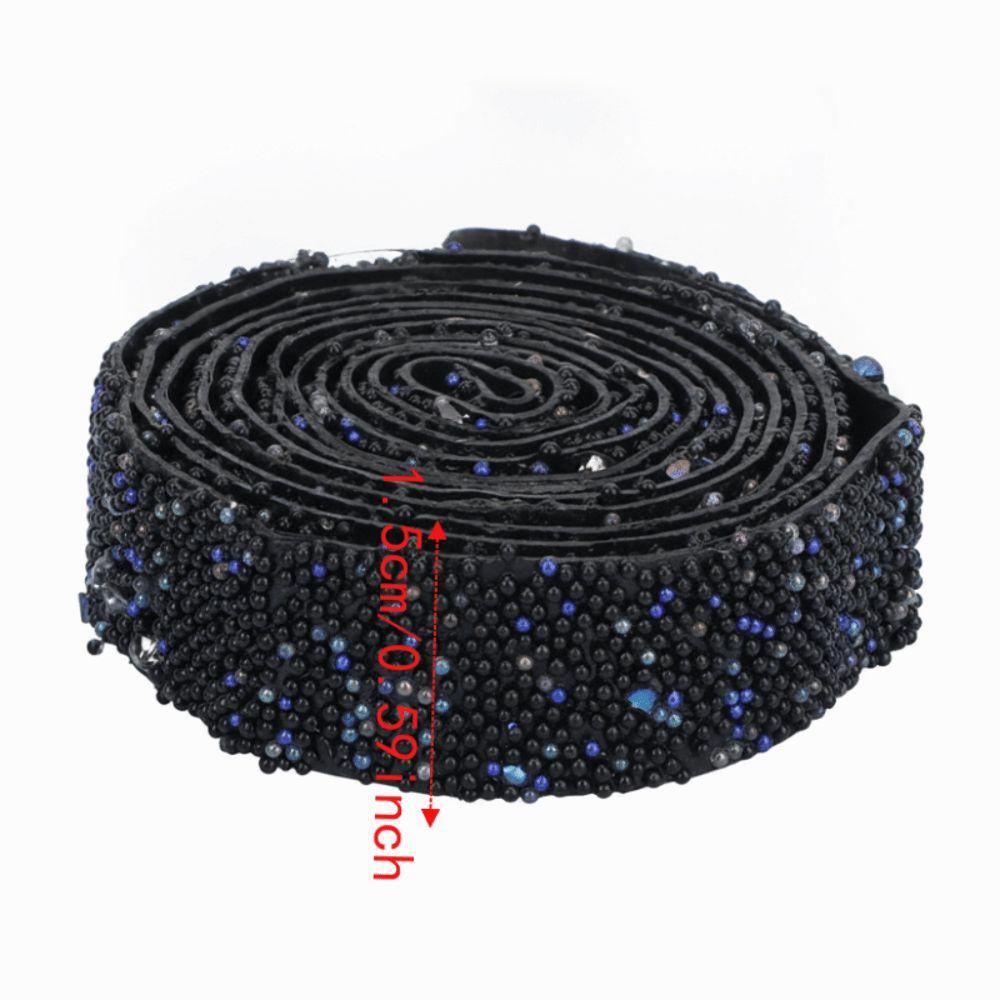 1PCS Delicate Shiny Sequin Beaded Trim 0.59inch Rhinestone Beaded Ribbon For DIY Crafts