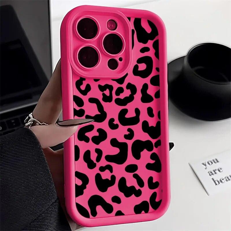 Pouzdro na telefon INS Leopard Print pro iPhone 14 Pro pouzdro iPhone 11 12 13 15 Pro Max XR XS X 7 8 Plus SE SE3 matný silikonový měkký kryt