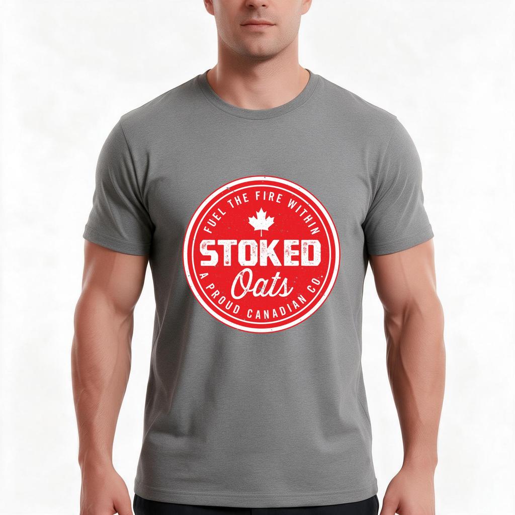 Stoked Oats Badge TShirt Summer Casual Cotton Tee Oversized Streetwear Tops Vintage Graphic Print Loose Fit Short Sleeve