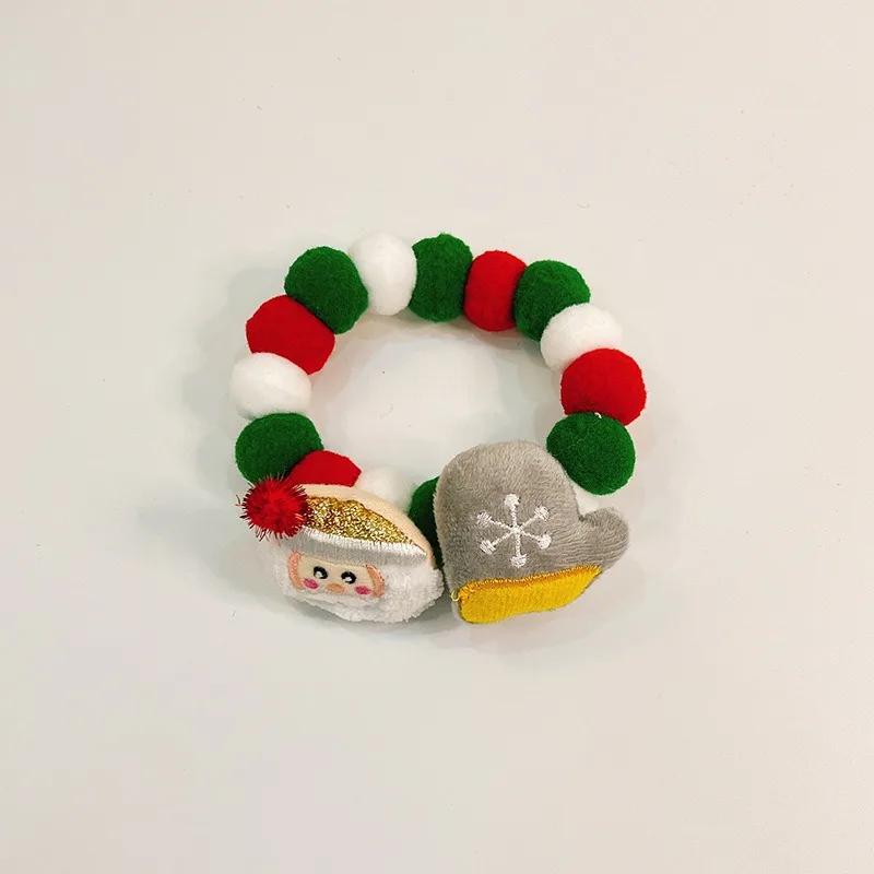 Christmas Pet Dog Bow Tie Hair Ball Necklace Collar Snowman Deer Pet Dog Cat Bowties Neckties Hat Dog Grooming Accessories