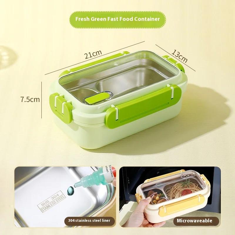 Hot 304 Portable Lunch Box, Stainless Steel Lunch Box, Office Worker, Student Lunch Box, Microwave Oven Heating Insulation Box