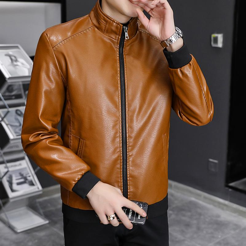 Men's Fashion Leather Jackets  Spring Autumn New Casual Motorcycle PU Jacket Biker Leather Coats Brand Clothing Big Size