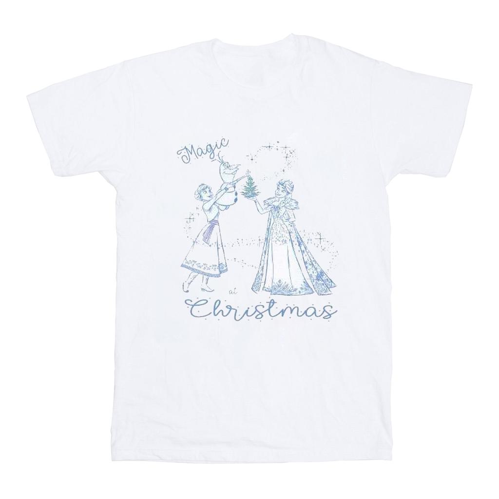Disney Womens/Ladies Frozen Magic Christmas Cotton Boyfriend T-Shirt