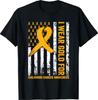 I Wear Gold for Childhood Cancer Awareness Us Flag Ribbon T-Shirt