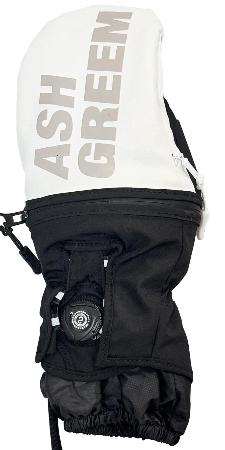 

ASHGREEM Snowboard Mittens with Wrist Dial and Removable Inner 90 Size and Snow Ski Gloves Adjustment, Protectors, Gloves, AGGL-3910, WHITE, L, Men s