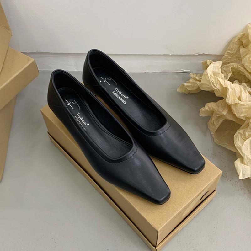 

Bailamos Women Pumps Shoes Fashion Shallow Slip On Ladies Eelgant Single Shoes Square High Heel Outdoor Dress Pumps Mujer 35