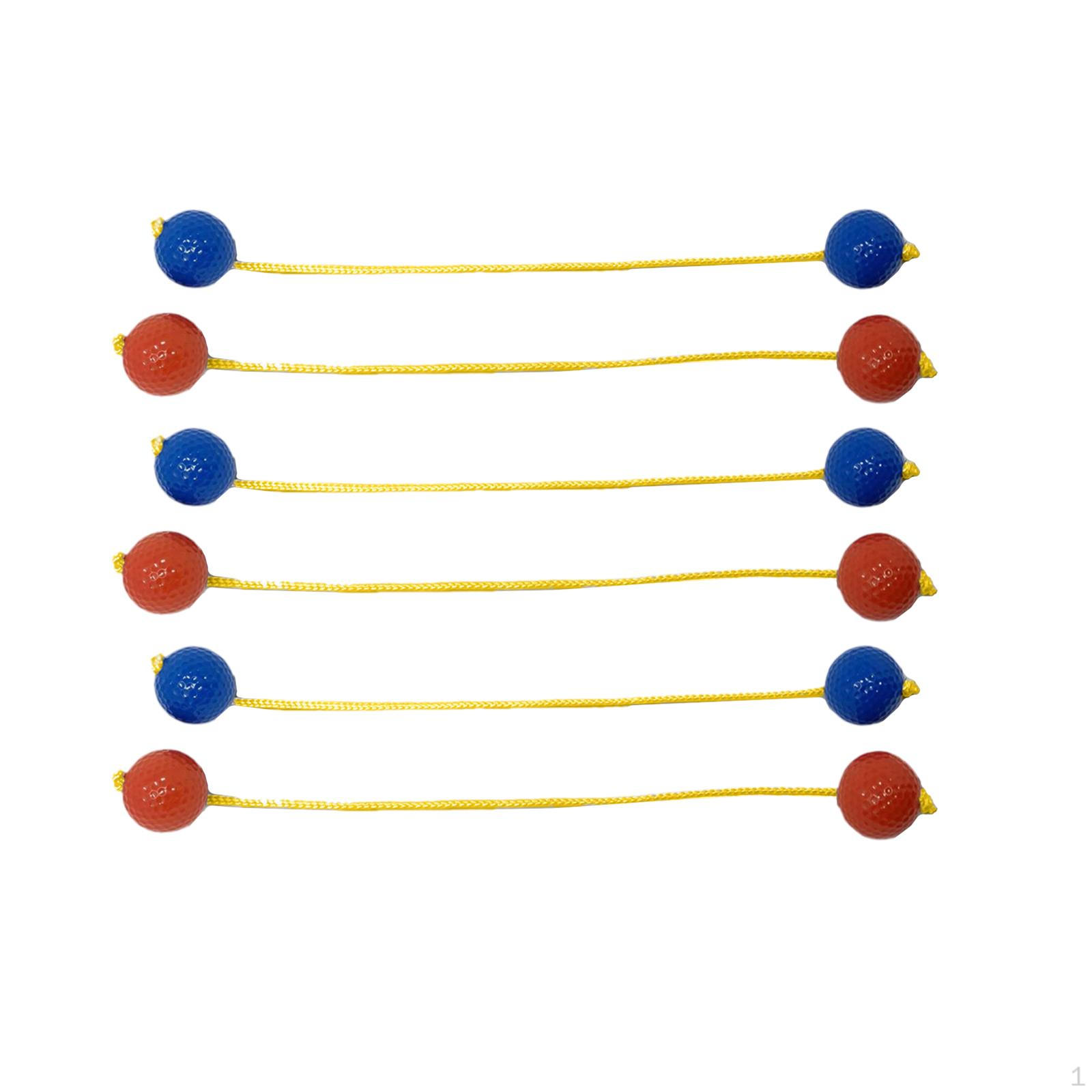 

6 Count Toss Bolas Set for Outdoor Game Hand Eye Coordination Training with Golf Balls Lawn Use blue and red